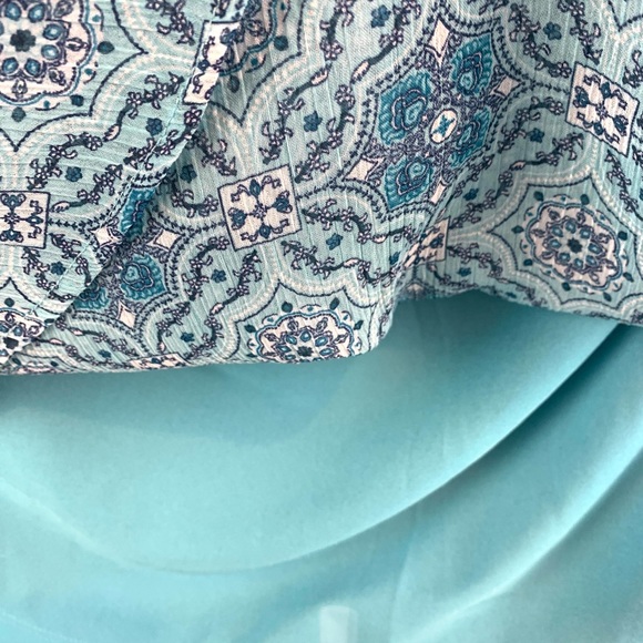 St John’s Bay bohemian print lined blouse with tassels, size S - Picture 4 of 5